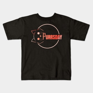 Cat Lying On The Back On Purrsday Kids T-Shirt